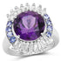 5.24 Carat Genuine Amethyst, Tanzanite & White Topaz .925 Sterling Silver Ring by Bids.com