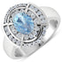 1.57 Carat Genuine Aquamarine and White Diamond 14K White Gold Ring by Bids.com