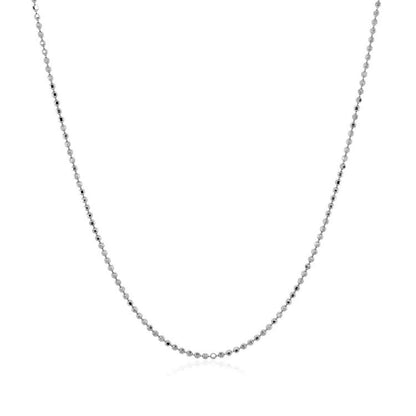 14k White Gold Diamond Cut Bead Chain 1.0mm by Bids.com