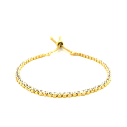 Adjustable Tennis Style Bracelet with Cubic Zirconia in Sterling Silver by Bids.com