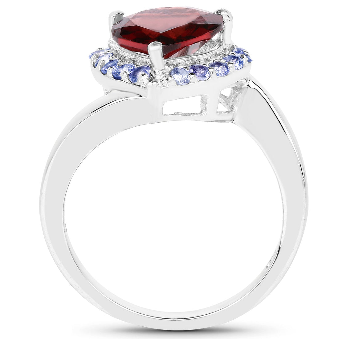 3.26 Carat Genuine Garnet and Tanzanite .925 Sterling Silver Ring by Bids.com