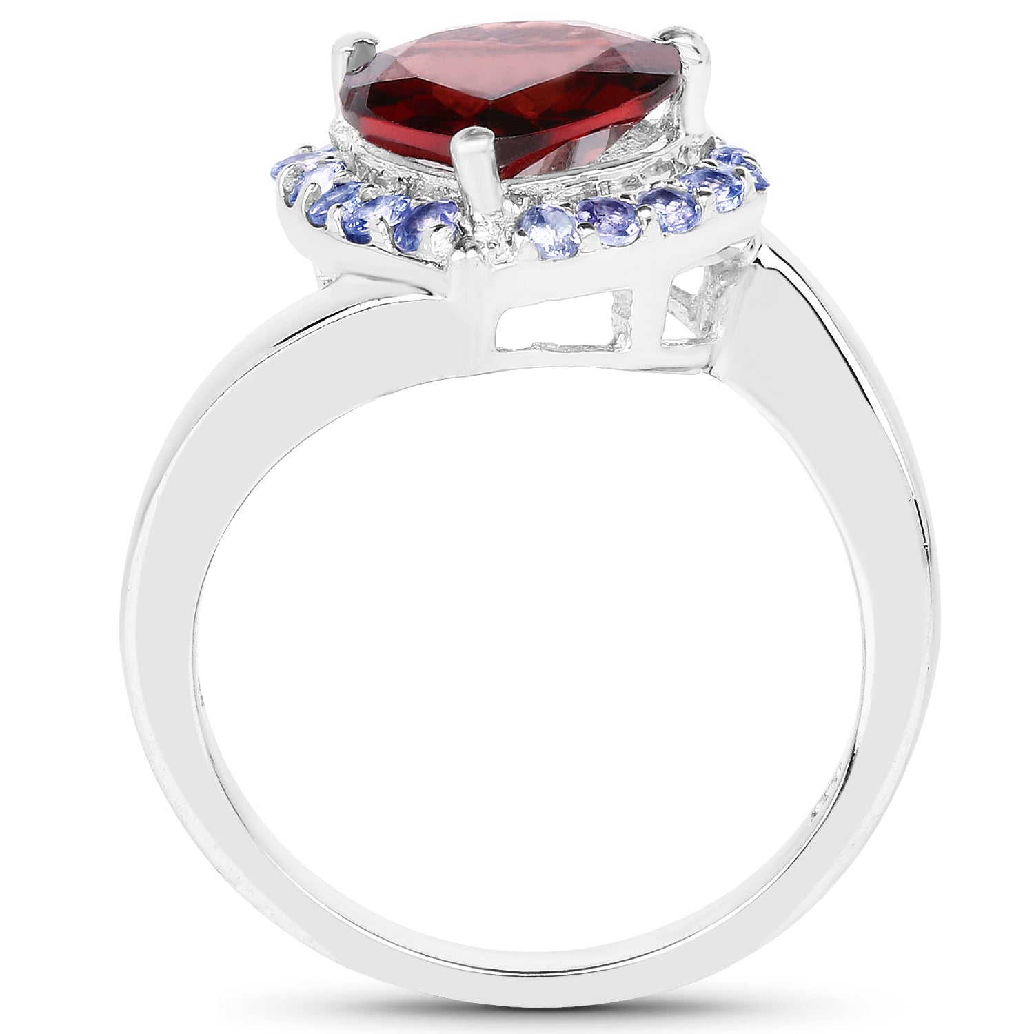 3.26 Carat Genuine Garnet and Tanzanite .925 Sterling Silver Ring by Bids.com