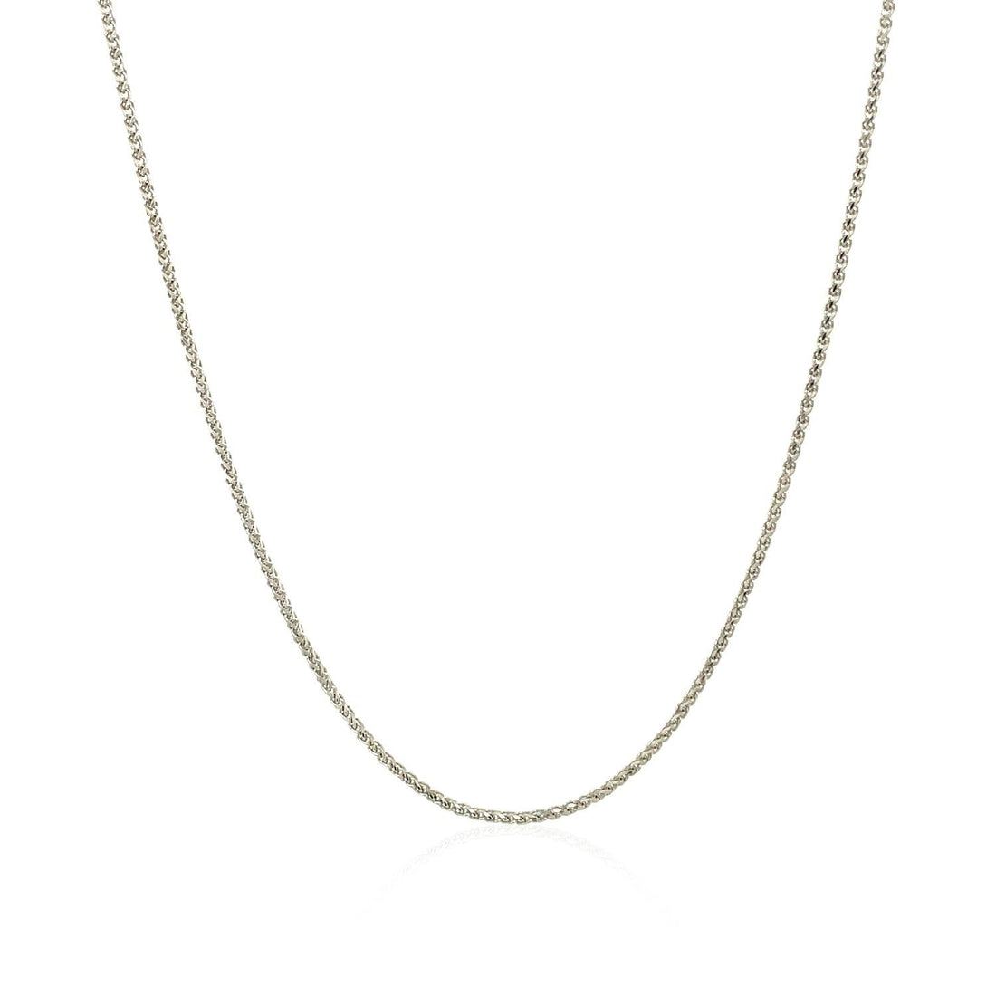 14k White Gold Diamond Cut Round Wheat Chain 1.0mm by Bids.com
