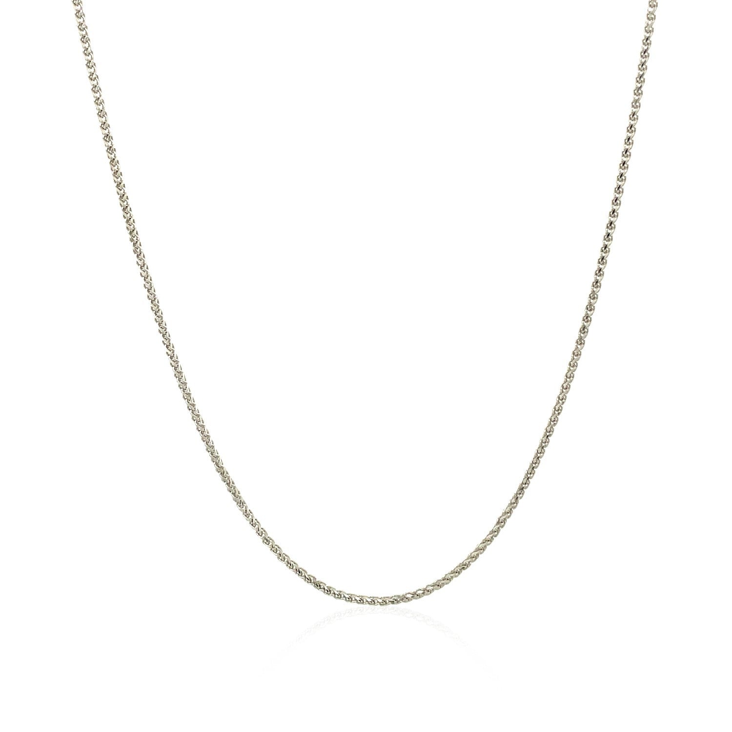 14k White Gold Diamond Cut Round Wheat Chain 1.0mm by Bids.com