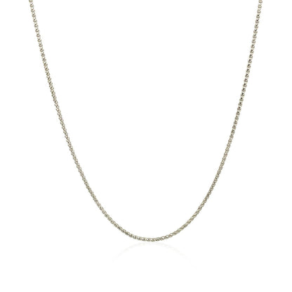 14k White Gold Diamond Cut Round Wheat Chain 1.0mm by Bids.com