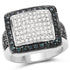 0.64 Carat Genuine White Diamond and Blue Diamond .925 Sterling Silver Ring by Bids.com