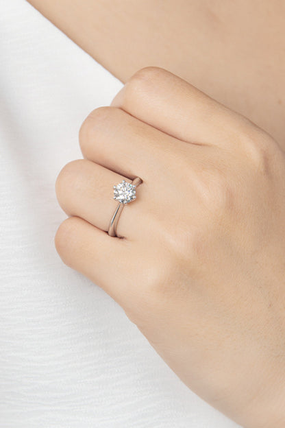 1 Carat Brilliant Round Cut Sparkala™ Platinum-Plated Ring by Sparkala