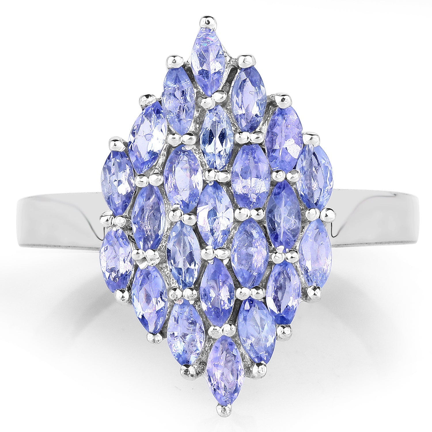 1.84 Carat Genuine Tanzanite .925 Sterling Silver Ring by Bids.com