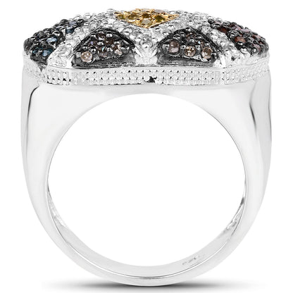 0.61 Carat Genuine Multi Diamond .925 Sterling Silver Ring by Bids.com