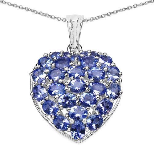 3.96 Carat Genuine Tanzanite .925 Sterling Silver Pendant by Bids.com