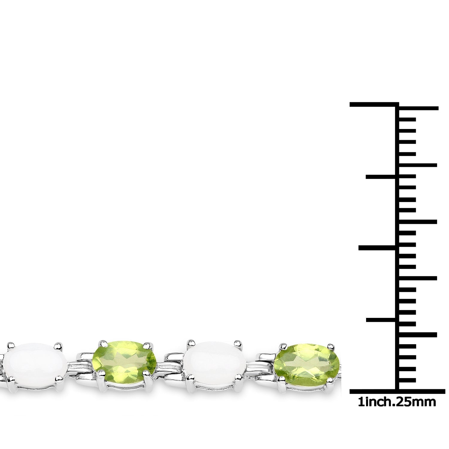7.92 Carat Genuine Peridot and Opal .925 Sterling Silver Bracelet  DestGlow