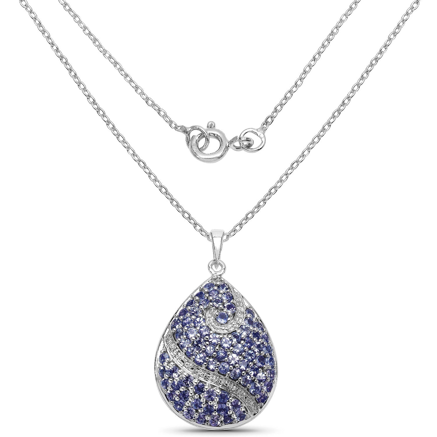 4.72 Carat Genuine Tanzanite .925 Sterling Silver Pendant  DestGlow