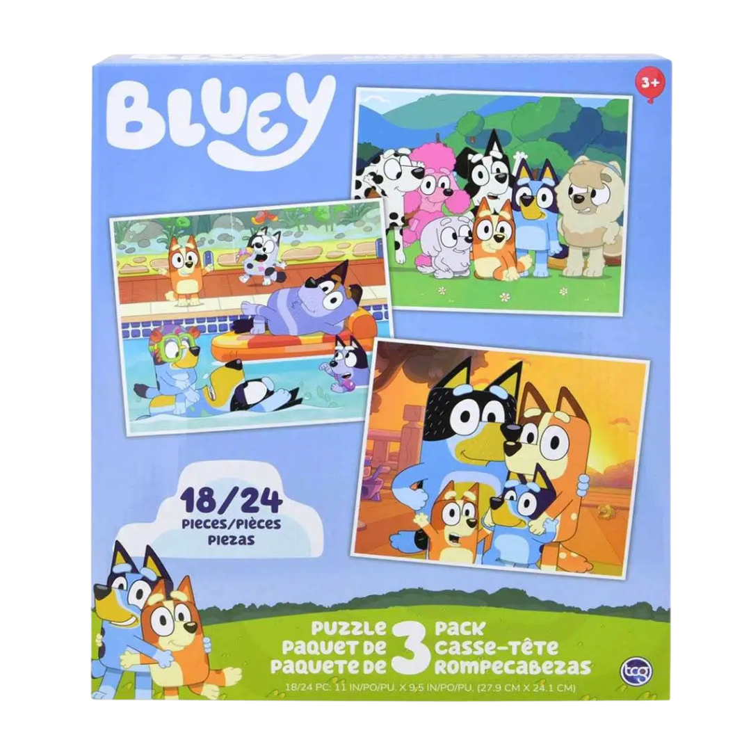Bluey Jigsaw Puzzle 3-Pack (18 &amp; 24 Pieces) by Farmacias Savia