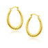 14k Yellow Gold Hoop Earrings with Textured Details  DestGlow