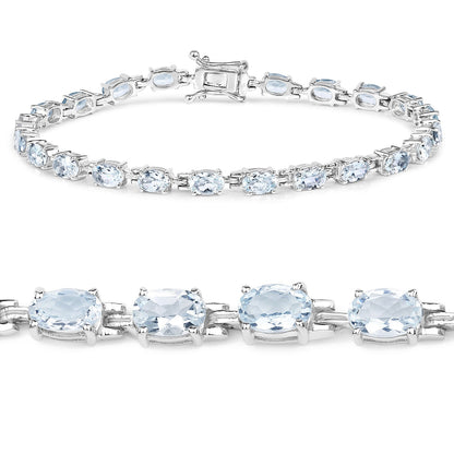 8.80 Carat Genuine Aquamarine .925 Sterling Silver Bracelet by Bids.com