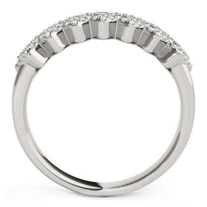 Diamond Studded Wide Multi-Diagonal Pattern Ring in 14k White Gold (5/8 cttw) by Bids.com