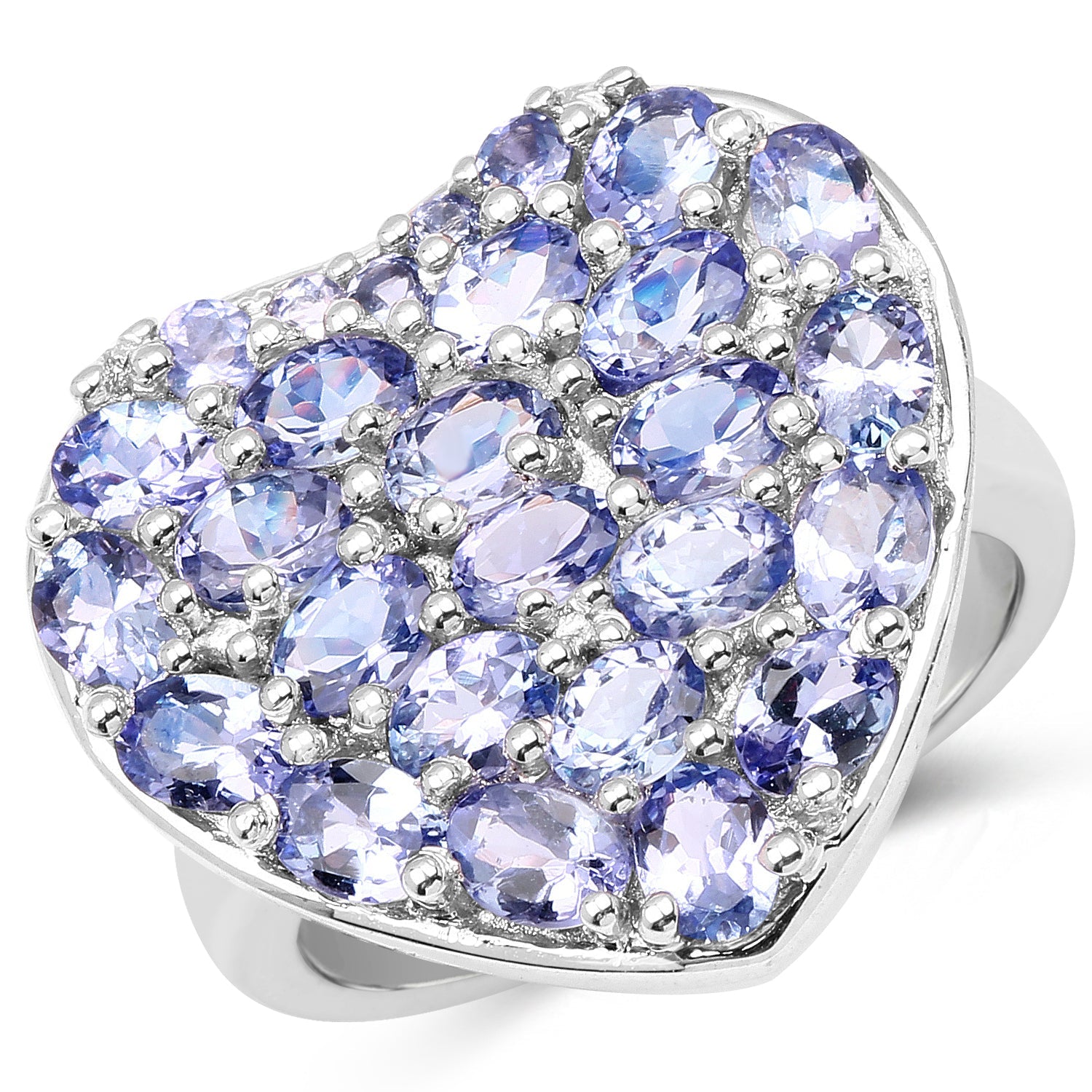 3.96 Carat Genuine Tanzanite .925 Sterling Silver Ring by Bids.com