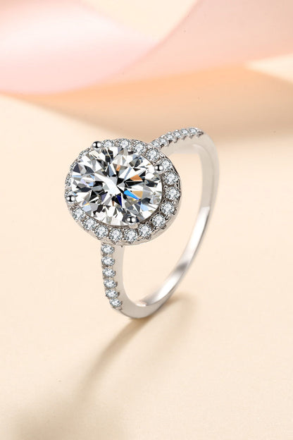 2 Carat Oval-Cut Sparkala™ 925 Sterling Silver Halo Ring by Sparkala