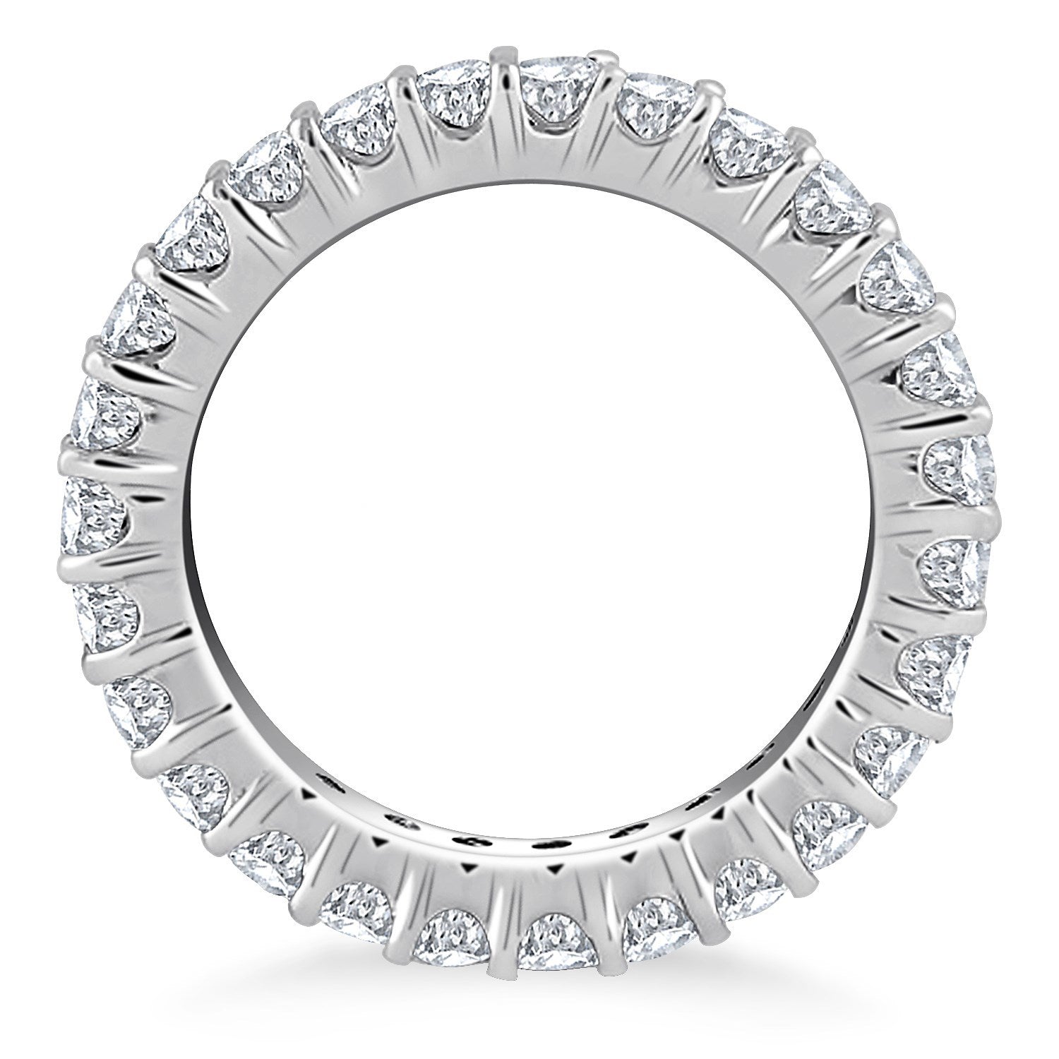 14k White Gold Common Prong Round Diamond Eternity Ring by Bids.com