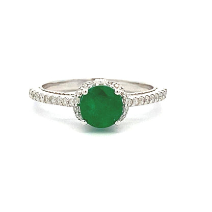 Natural 1.12ct Emerald Diamond Eng Only 14KT White Gold by Bids.com