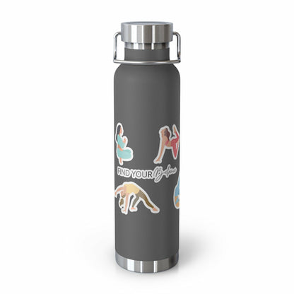 Yoga Poses Find Your Balance Insulated Bottle - 22oz Stainless Steel Vacuum Flask
