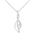 Espira 10K White Gold Round Diamond Accented Open Cascade Twist 18" Pendant Necklace (1/10 Cttw, J-K Color, I1-I2 Clarity) by Bids.com