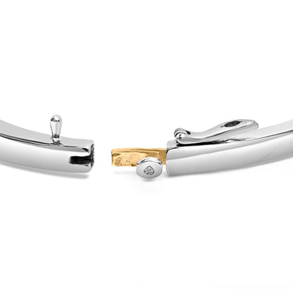 14K Two-Toned Gold Princess Cut Diamond Fashion Bangle (1 cttw, H-I Color, SI1-SI2 Clarity) by Bids.com