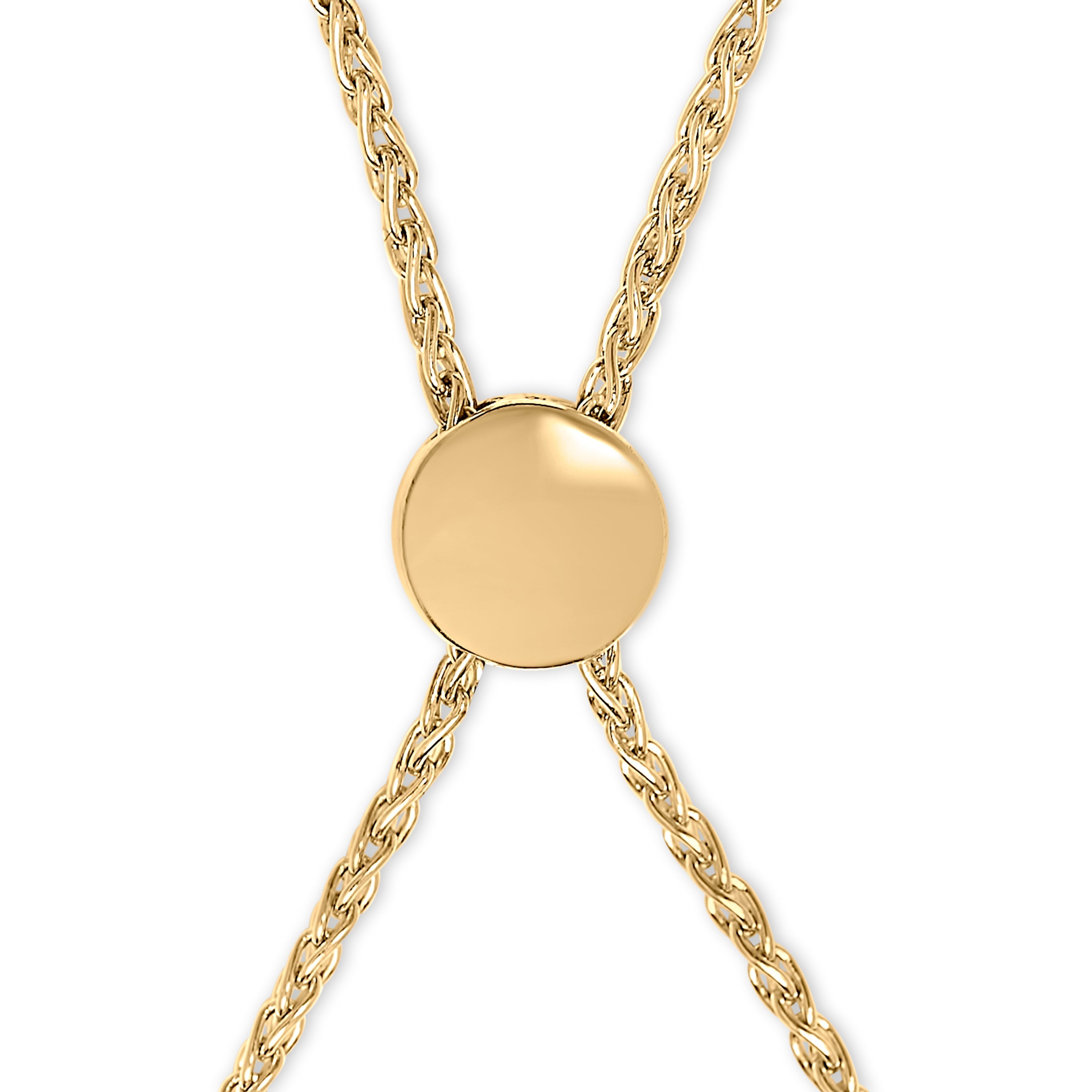 14K Yellow Gold Plated .925 Sterling Silver 1/10 Cttw Diamond Infinity Loop Adjustable Bolo Tennis Bracelet  DestGlow