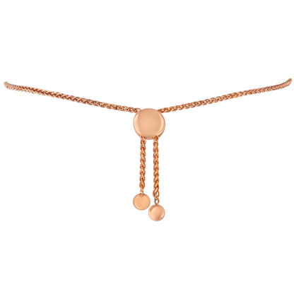 14K Rose Gold Plated .925 Sterling Silver Diamond Accent Circle and Heart Link Adjustable 6â€-10â€ Bolo Bracelet (I-J Color, I3 Clarity) by Bids.com