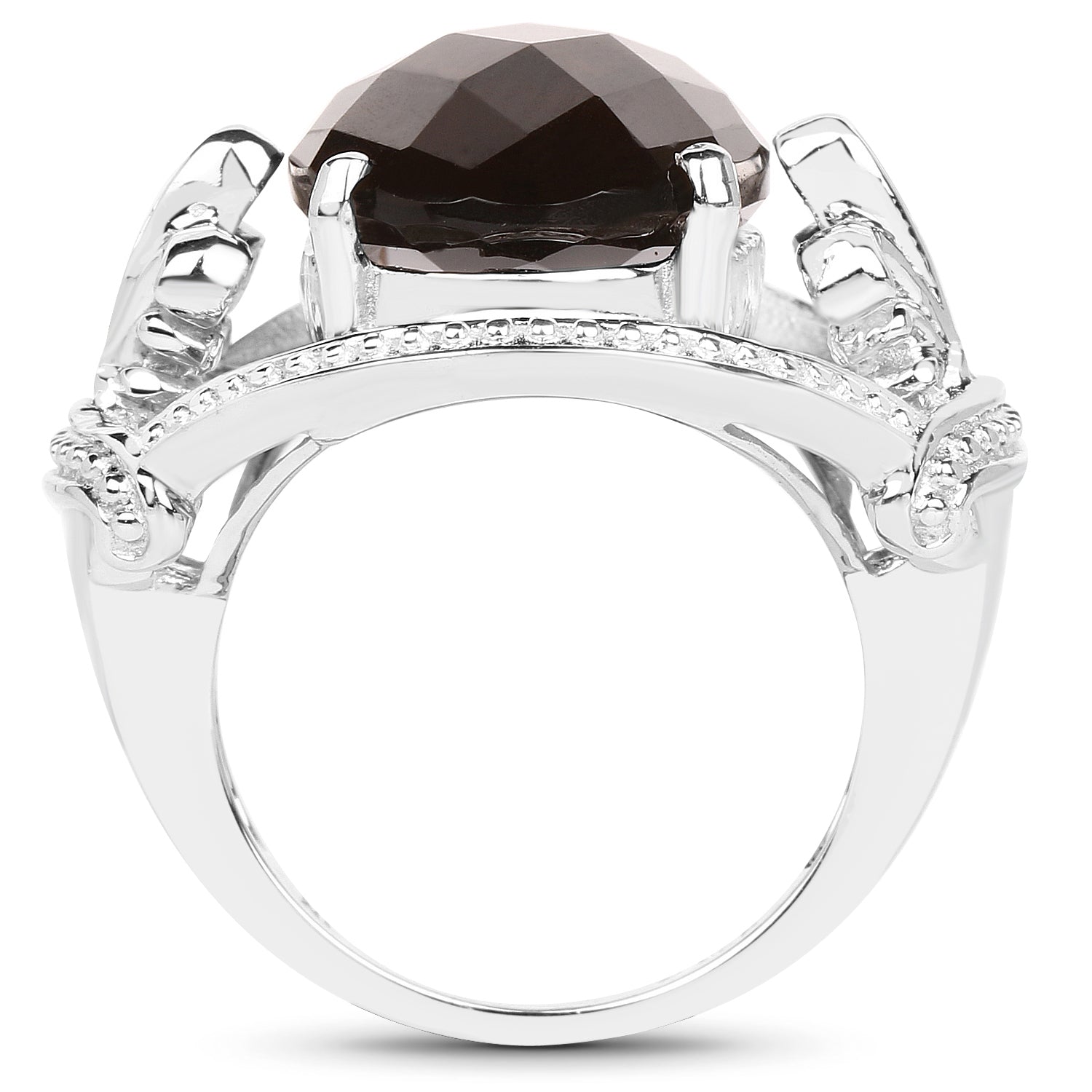 10.50 Carat Genuine Smoky Quartz .925 Sterling Silver Ring by Bids.com