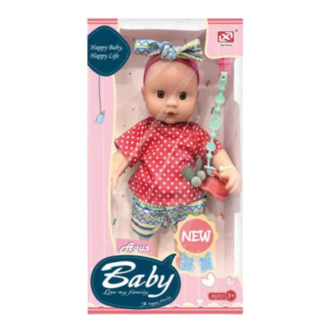 Agus Baby Girl Doll with Red Outfit (3Y+) by Farmacias Savia