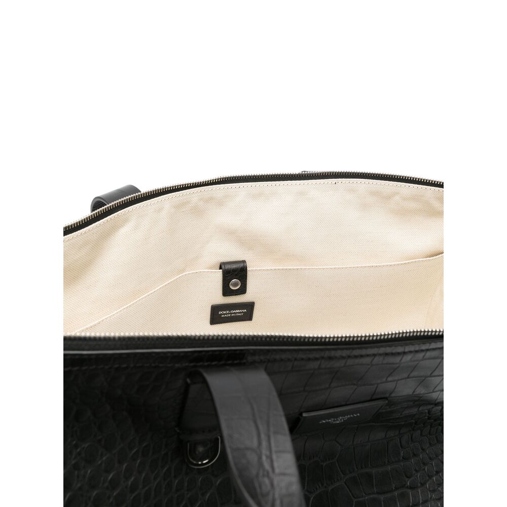 Dolce &amp; Gabbana Black Tote Bags Men by Luosophy