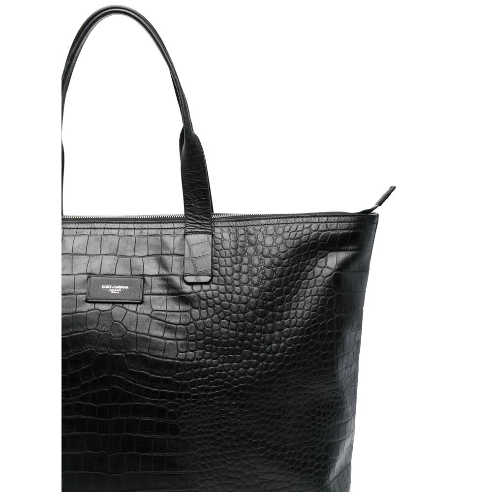 Dolce &amp; Gabbana Black Tote Bags Men by Luosophy