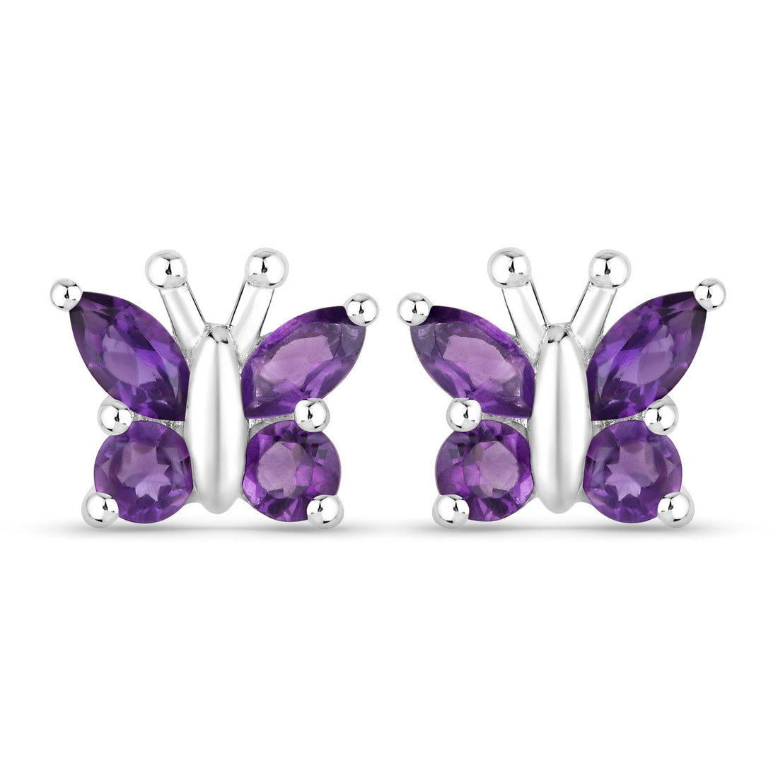 1.00 Carat Genuine Amethyst .925 Sterling Silver Earrings by Bids.com