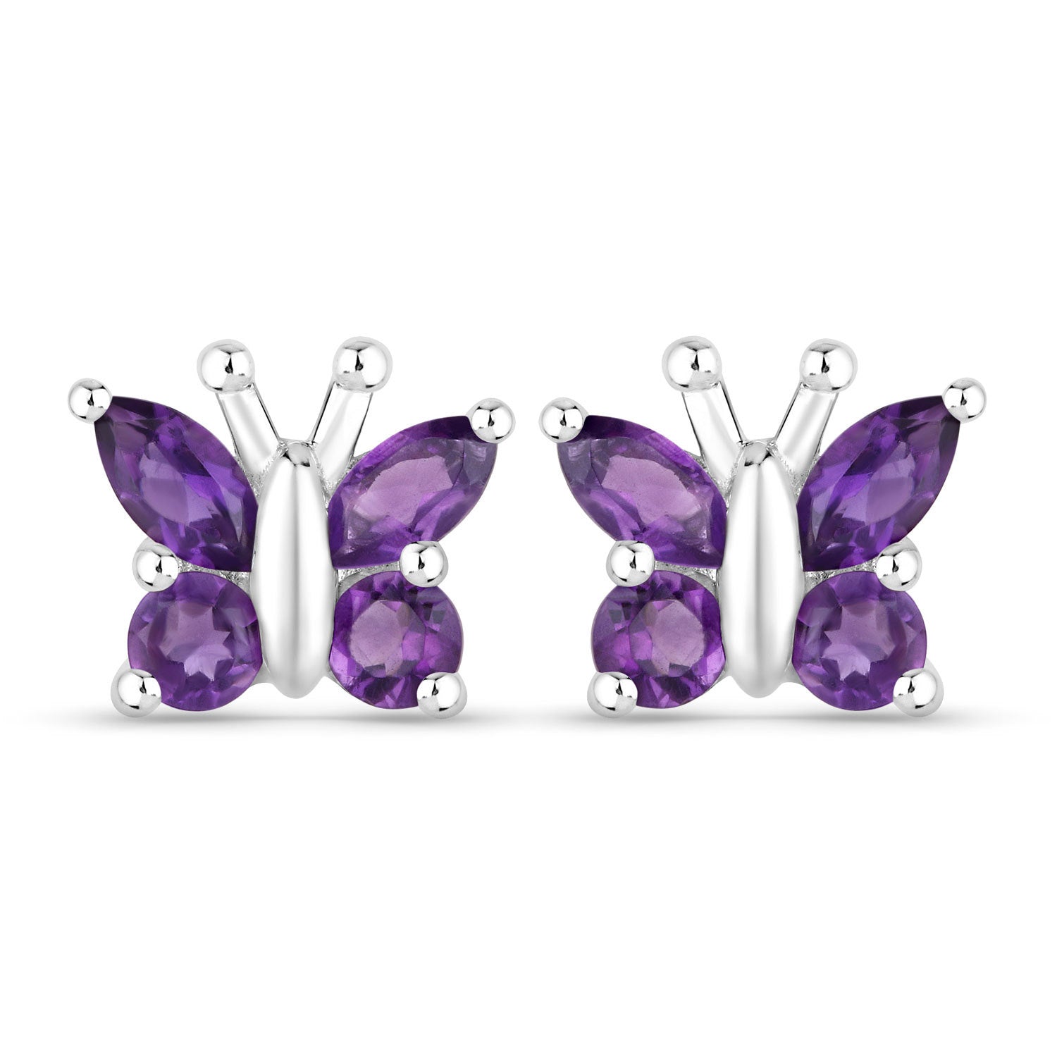 1.00 Carat Genuine Amethyst .925 Sterling Silver Earrings by Bids.com