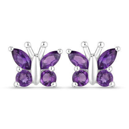 1.00 Carat Genuine Amethyst .925 Sterling Silver Earrings by Bids.com