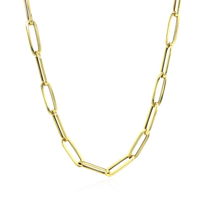 14K Yellow Gold Bold Paperclip Chain (4.2 mm) by Bids.com