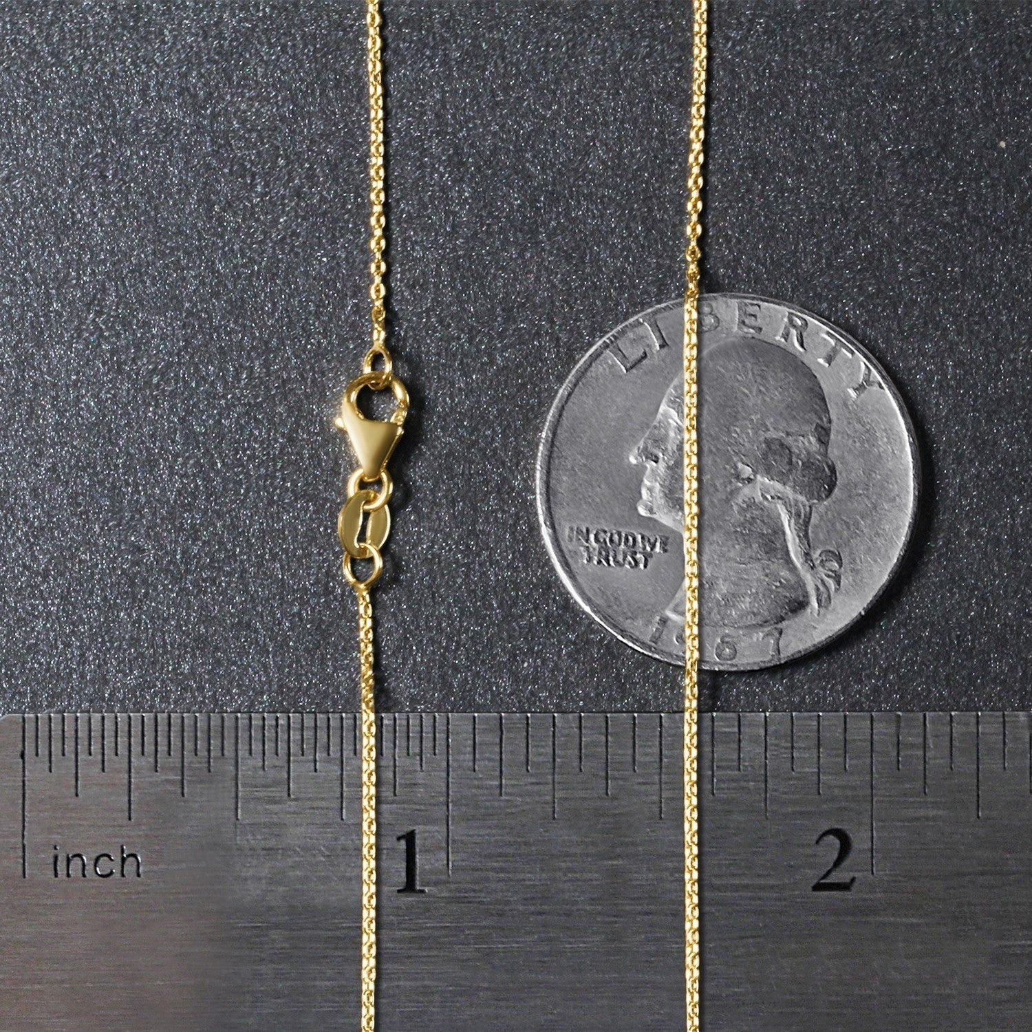 14k Yellow Gold Oval Cable Link Chain (0.97 mm)  DestGlow
