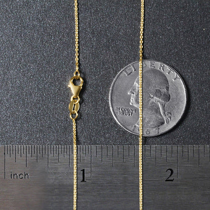 14k Yellow Gold Oval Cable Link Chain (0.97 mm)  DestGlow