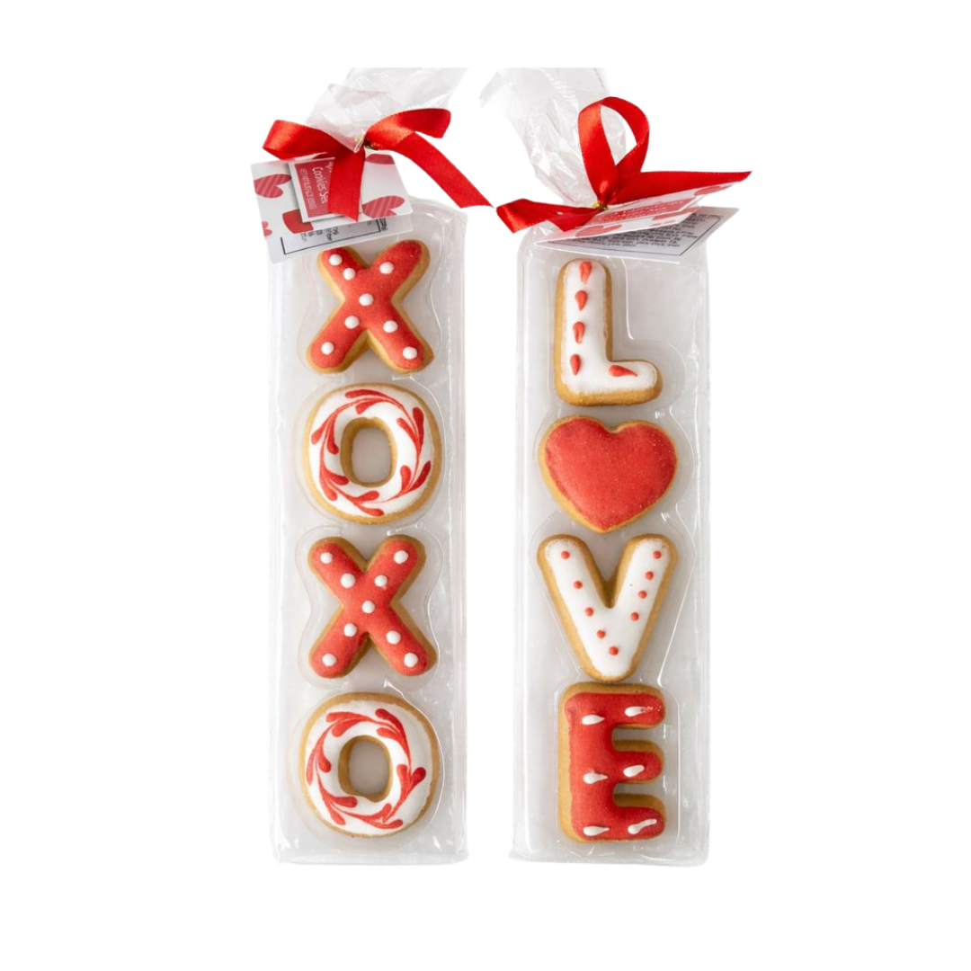Dolchette Valentine Decorated Iced Cookies "LOVE" &amp; "XOXO" (4ct) by Farmacias Savia