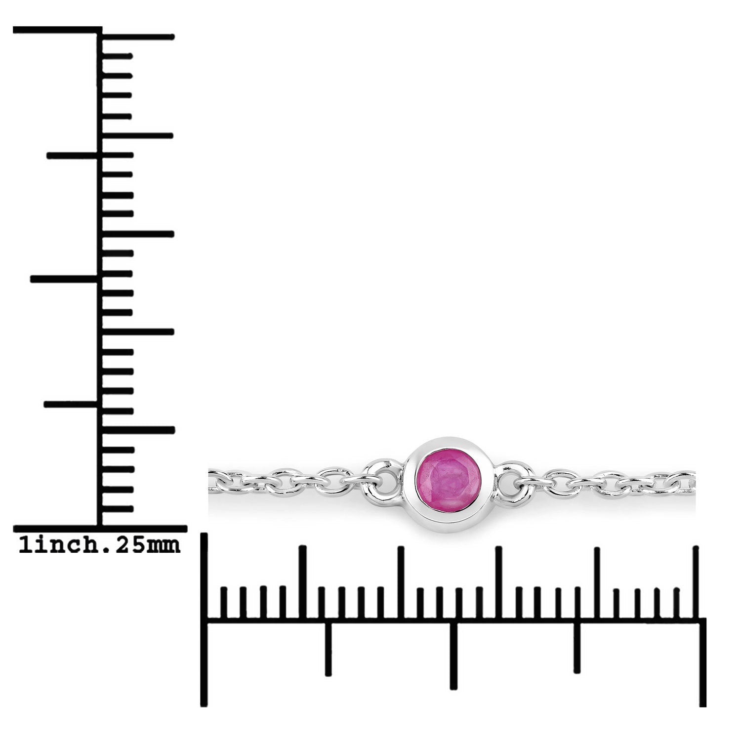 0.65 Carat Genuine Ruby .925 Sterling Silver Bracelet by Bids.com