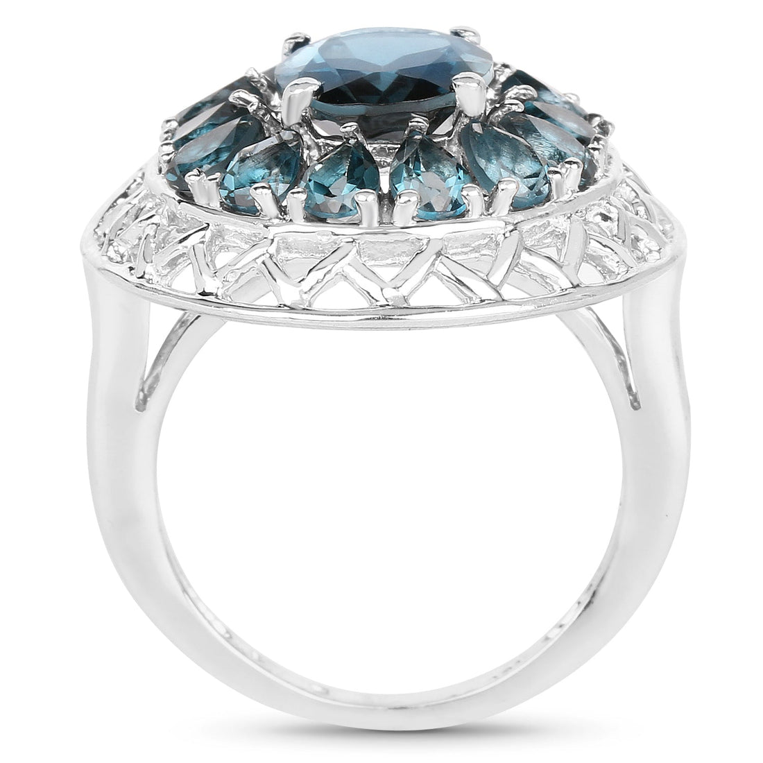 5.98 Carat Genuine London Blue Topaz .925 Sterling Silver Ring by Bids.com
