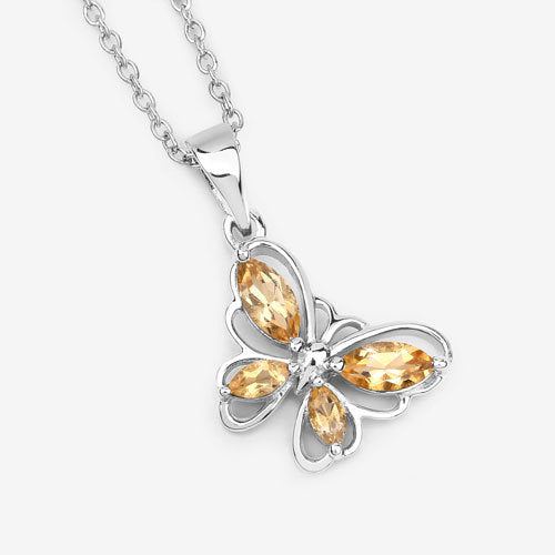 0.62 Carat Genuine Citrine .925 Sterling Silver Pendant by Bids.com