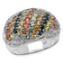 2.75 Carat Genuine Multi Sapphire .925 Sterling Silver Ring by Bids.com