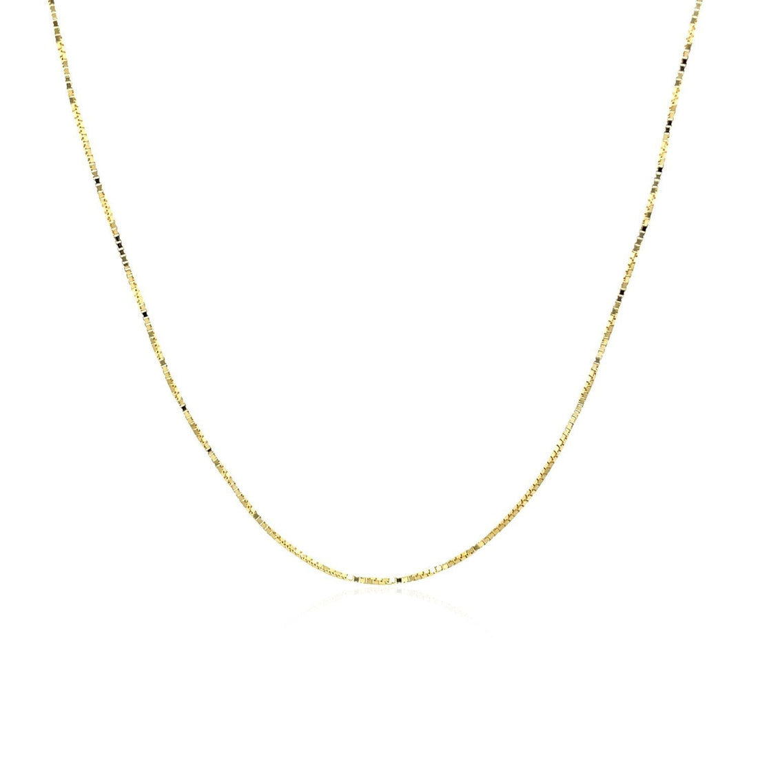 18k Yellow Gold Box Chain 0.6mm (0.60 mm)  DestGlow