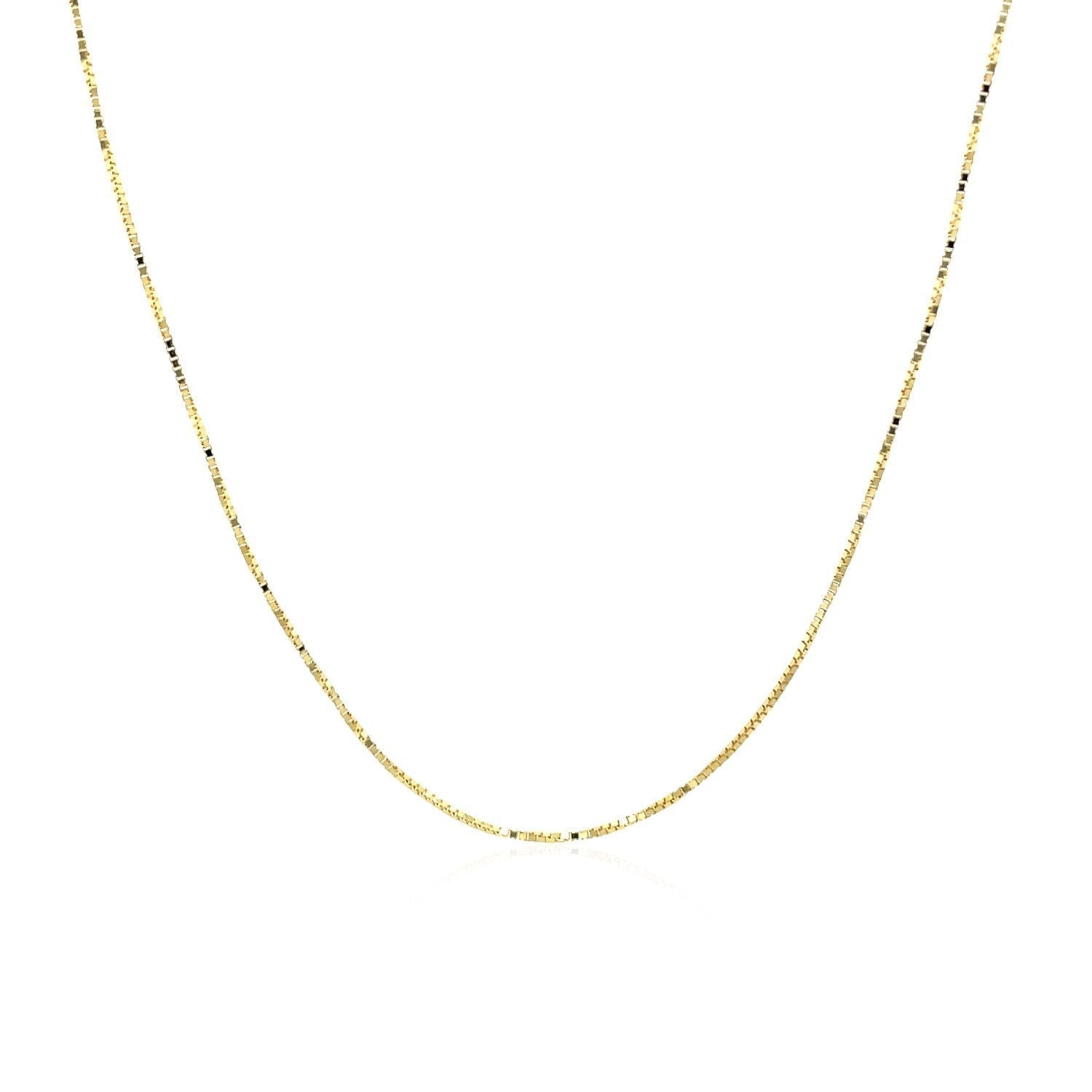 18k Yellow Gold Box Chain 0.6mm (0.60 mm)  DestGlow