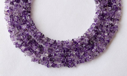 Uncut Raw Amethyst Crystal Chip Beads for Necklace (Insight and Inspiration)  DestGlow