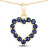 0.64 Carat Genuine Blue Sapphire 10K Yellow Gold  Pendant  DestGlow