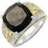 Two Tone Plated 7.09 Carat Genuine Smoky Quartz .925 Sterling Silver Ring by Bids.com