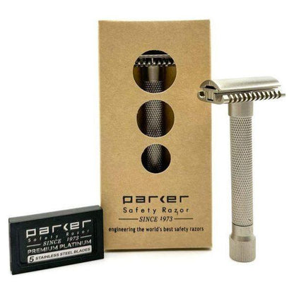 Parker Variant Adjustable Open Comb Safety Razor - Satin Chrome [VAR SC OC] by Pasteur Pharmacy